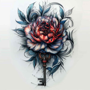 flowers-with-pattern – tattoo design ideas free ai generated – neotraditional-layered-fill – for-biceps – Gallery: other-flowers-inkby-ai
