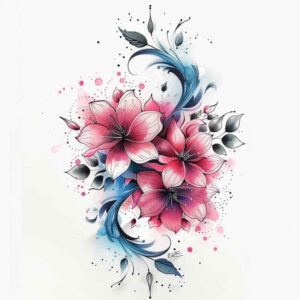 flowers-with-pattern – tattoo design ideas free ai generated – realism-lifelike – for-fingers – Gallery: other-flowers-inkby-ai
