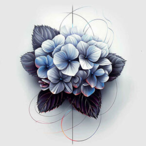 flowers-with-shading – tattoo design ideas free ai generated – neotraditional-bold-color-blocks – for-upper-back – Gallery: other-flowers-inkby-ai