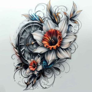 flowers-with-shading – tattoo design ideas free ai generated – realism-sharp-focus – for-hand – Gallery: other-flowers-inkby-ai