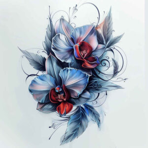 flowers-with-shading – tattoo design ideas free ai generated – surrealism-disorienting – for-fingers – Gallery: other-flowers-inkby-ai