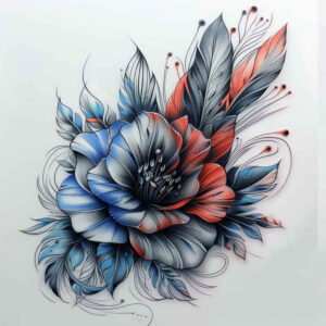 flowers-with-shadows-and-light – tattoo design ideas free ai generated – realism-light-play – for-neck – Gallery: other-flowers-inkby-ai