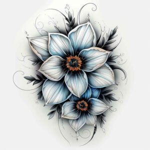 flowers-with-shadows-and-light – tattoo design ideas free ai generated – realism-perfect-proportions – for-temple – Gallery: other-flowers-inkby-ai