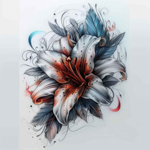flowers-with-spiritual-symbolism – tattoo design ideas free ai generated – realism-light-play – for-upper-chest – Gallery: other-flowers-inkby-ai