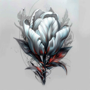 for-women-floral-tattoo – tattoo design ideas free ai generated – neotraditional-vivid-color – for-elbow – Gallery: other-flowers-inkby-ai