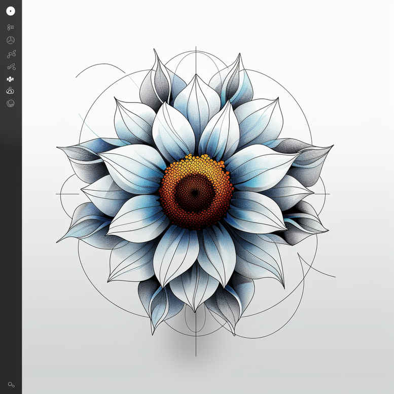 geometric-flower-tattoo – tattoo design ideas free ai generated – neotraditional-classic-motifs – for-shoulder – Gallery: other-flowers-inkby-ai