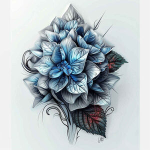 geometric-flower-tattoo – tattoo design ideas free ai generated – realism-balanced-light – for-shoulder-blade – Gallery: other-flowers-inkby-ai