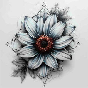 geometric-flower-tattoo – tattoo design ideas free ai generated – realism-natural-contours – for-inner-arm – Gallery: other-flowers-inkby-ai