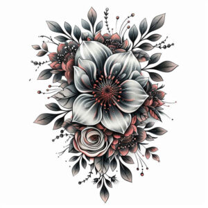 geometric-flower-tattoo – tattoo design ideas free ai generated – realism-sharp-focus – for-elbow – Gallery: other-flowers-inkby-ai