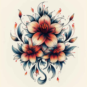 geometric-flower-tattoo – tattoo design ideas free ai generated – realism-studio-quality – for-collarbone – Gallery: other-flowers-inkby-ai