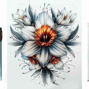 geometric-flower-tattoo – tattoo design ideas free ai generated – surrealism-visionary – for-back – Gallery: other-flowers-inkby-ai