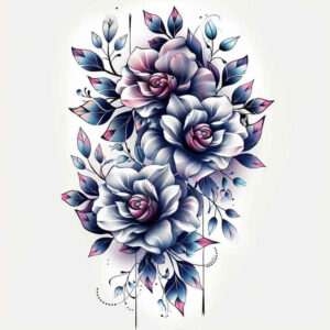 geometric-flowers – tattoo design ideas free ai generated – realism-natural-color-palette – for-upper-shoulder – Gallery: other-flowers-inkby-ai