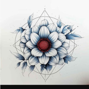 minimalist-flower-tattoo – tattoo design ideas free ai generated – neotraditional-bright-color – for-lower-arm – Gallery: other-flowers-inkby-ai