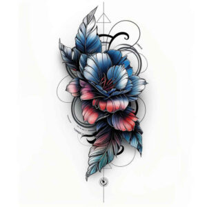 minimalist-flower-tattoo – tattoo design ideas free ai generated – neotraditional-layered-inks – for-inner-arm – Gallery: other-flowers-inkby-ai