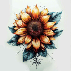 minimalist-flower-tattoo – tattoo design ideas free ai generated – neotraditional-vivid-detail – for-behind-ear – Gallery: other-flowers-inkby-ai