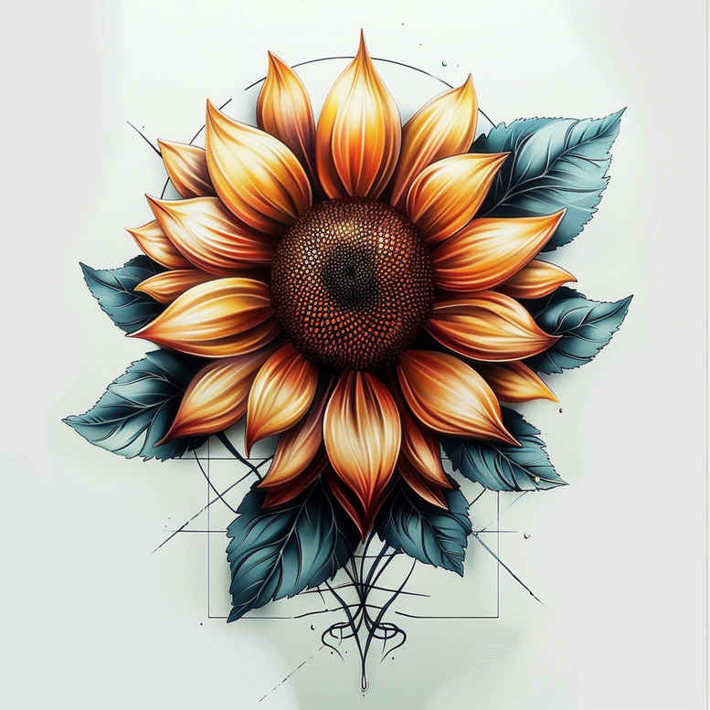 minimalist-flower-tattoo – tattoo design ideas free ai generated – neotraditional-vivid-detail – for-behind-ear – Gallery: other-flowers-inkby-ai