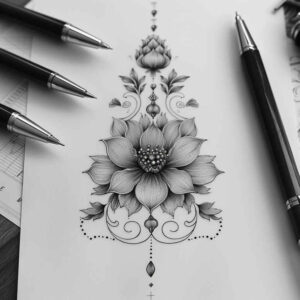 minimalist-flower-tattoo – tattoo design ideas free ai generated – realism-detailed-rendering – for-hand – Gallery: other-flowers-inkby-ai