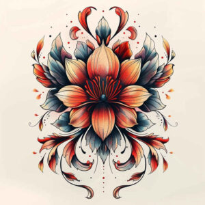 minimalist-flower-tattoo – tattoo design ideas free ai generated – realism-optical-depth – for-sternum – Gallery: other-flowers-inkby-ai