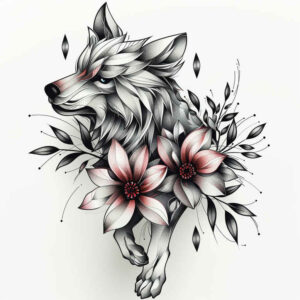 mystical-flower-tattoo – tattoo design ideas free ai generated – neotraditional-color-richness – for-upper-thigh – Gallery: other-flowers-inkby-ai