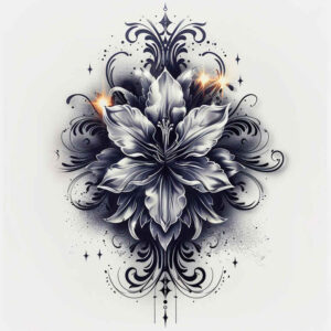 mystical-flower-tattoo – tattoo design ideas free ai generated – surrealism-spectral-hues – for-hand – Gallery: other-flowers-inkby-ai
