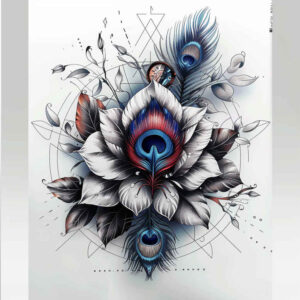 neotraditional-flower-tattoo – tattoo design ideas free ai generated – realism-photo-accuracy – for-upper-arm – Gallery: other-flowers-inkby-ai