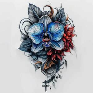 neotraditional-flower-tattoo – tattoo design ideas free ai generated – realism-photo-ink – for-abdomen – Gallery: other-flowers-inkby-ai