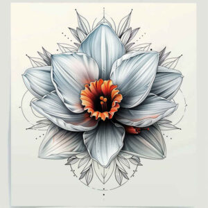 neotraditional-flower-tattoo – tattoo design ideas free ai generated – surrealism-vivid-hallucination – for-side – Gallery: other-flowers-inkby-ai