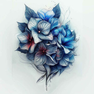 organic-line-flower-tattoo – tattoo design ideas free ai generated – neotraditional-clean-contrast – for-knee – Gallery: other-flowers-inkby-ai