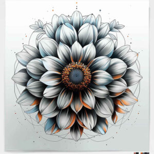 organic-line-flower-tattoo – tattoo design ideas free ai generated – surrealism-whimsical – for-upper-back – Gallery: other-flowers-inkby-ai