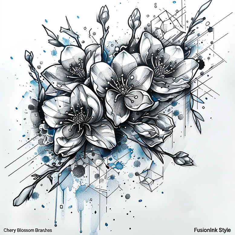 ornamented-flower-tattoo – tattoo design ideas free ai generated – neotraditional-layered-fill – for-temple – Gallery: other-flowers-inkby-ai