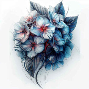 ornamented-flower-tattoo – tattoo design ideas free ai generated – surrealism-fluid-motion – for-upper-chest – Gallery: other-flowers-inkby-ai