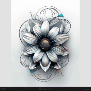 realistic-flower-tattoo – tattoo design ideas free ai generated – neotraditional-artful-color – for-toe – Gallery: other-flowers-inkby-ai