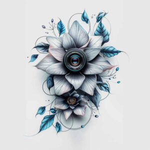 realistic-flower-tattoo – tattoo design ideas free ai generated – neotraditional-bold-outline – for-scapula – Gallery: other-flowers-inkby-ai