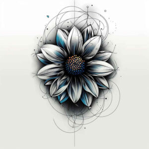 realistic-flower-tattoo – tattoo design ideas free ai generated – realism-highlighted-contrast – for-ankle – Gallery: other-flowers-inkby-ai