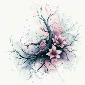 shaded-flower-tattoo – tattoo design ideas free ai generated – realism-photorealistic-drawing – for-stomach – Gallery: other-flowers-inkby-ai