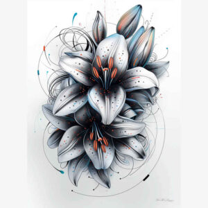 subtle-flower-tattoo – tattoo design ideas free ai generated – neotraditional-bold-texture – for-fingers – Gallery: other-flowers-inkby-ai