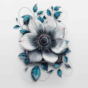 subtle-flower-tattoo – tattoo design ideas free ai generated – surrealism-psychedelic – for-back – Gallery: other-flowers-inkby-ai
