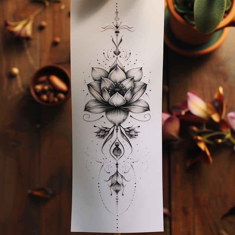 other-flowers tattoo design ideas simple dot artistic symbol of courage