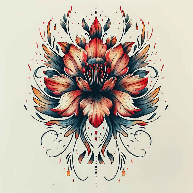 other-flowers tattoo design ideas no shading blooming represents courage