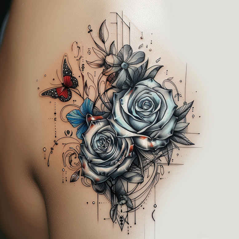 other-flowers tattoo design ideas mini geometry decorative for back