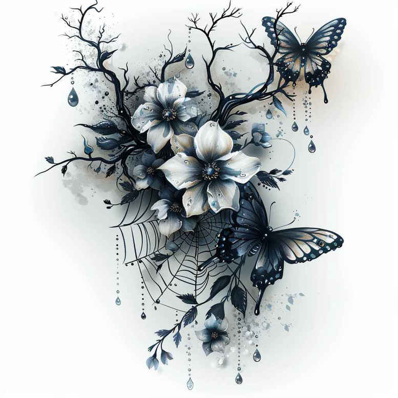 other-flowers tattoo design ideas uncluttered decorative for side