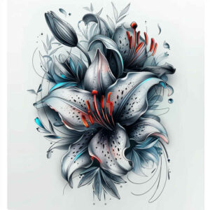 other-flowers tattoo design ideas no shading delicate for spine