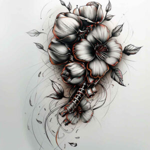 other-flowers tattoo design ideas negative space delicate layers for back of neck