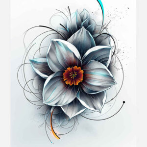 other-flowers tattoo design ideas single dot detailed petals for stomach