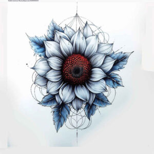 other-flowers tattoo design ideas miniature detailed veins for calf