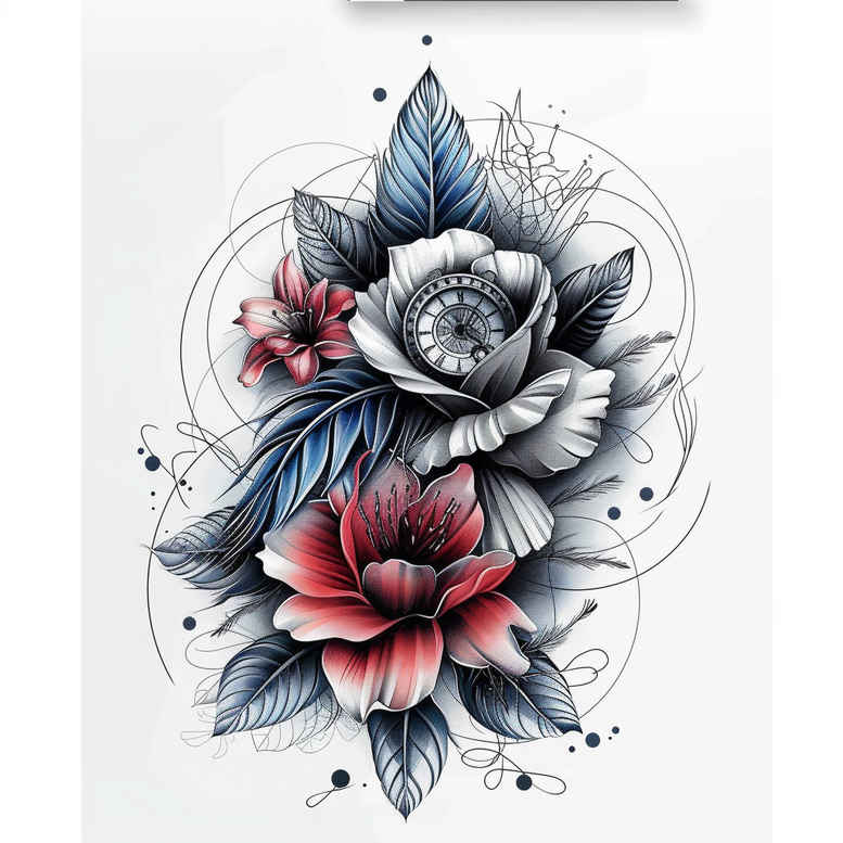other-flowers tattoo design ideas simple form detailed veins for outer arm