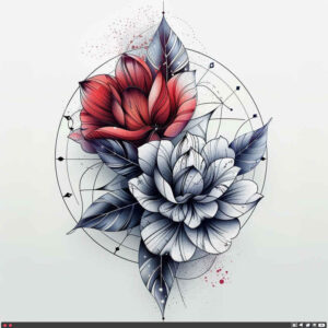 other-flowers tattoo design ideas no fill floral motifs for upper shoulder