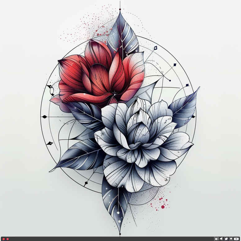 other-flowers tattoo design ideas no fill floral motifs for upper shoulder