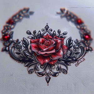 other-flowers tattoo design ideas sparse floral silhouettes for chest