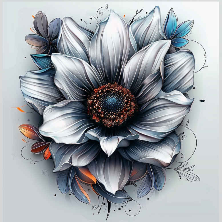 other-flowers tattoo design ideas airy floral silhouettes for lower chest
